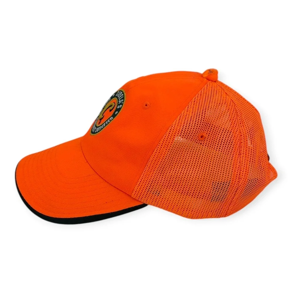 Cabela's Blaze Orange Mesh Trucker Hat Adjustable One Size Fits Most